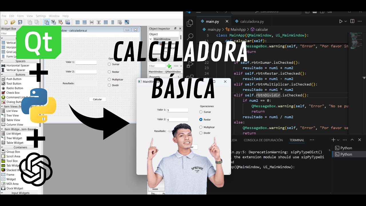Crea tu propia calculadora - Python - PyQt5 - Qt Designer y ChatGpt