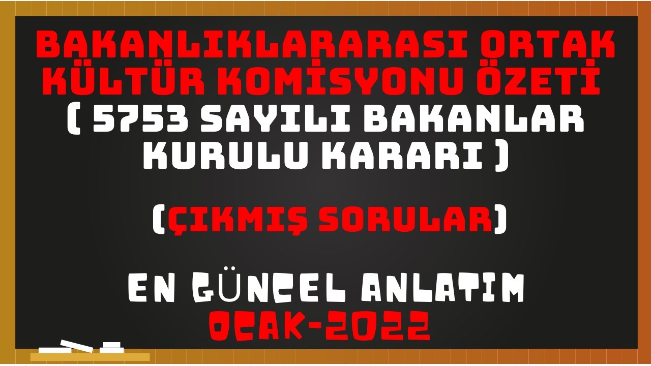5753 SAYILI BAKANLAR KURULU KARARI ÇIKMIŞ SORULAR (Yurt Dışı Öğretmenlik Bakanlıklararası Komisyon)