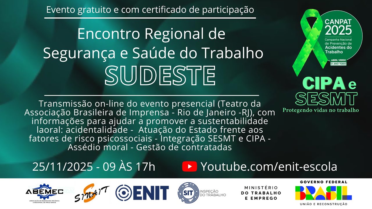 1º Encontro Regional de Segurança e Saúde do Trabalho - Região Sudeste - Canpat 2025