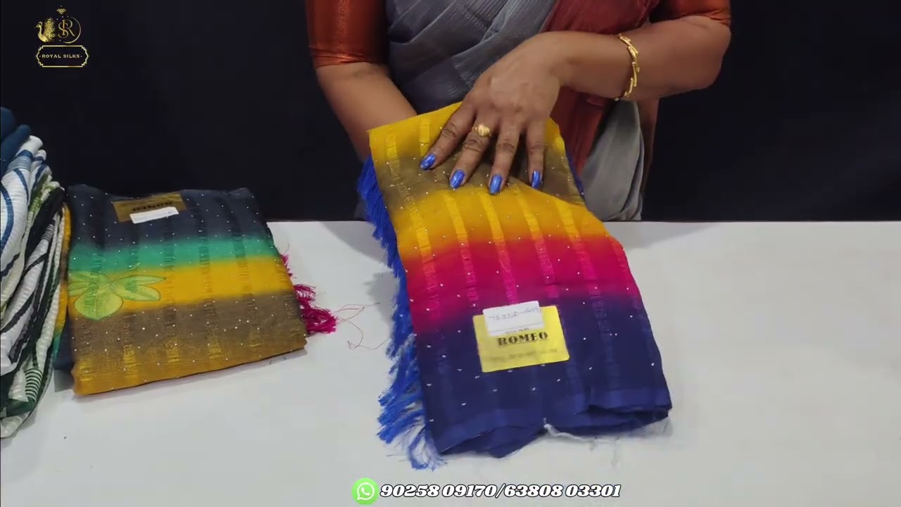Fancy sarees ⚜️with blouse collection⚜️ offer price⚜️ just 440/⚜️.