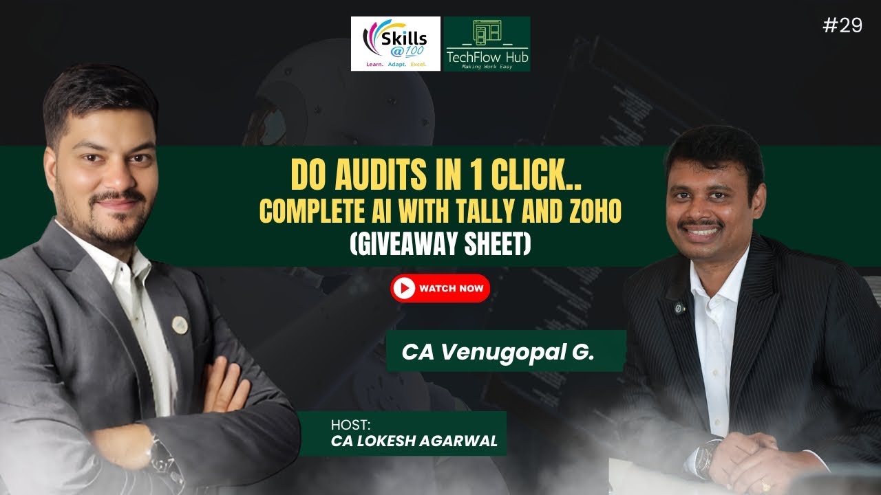 Audit Automation in 1 click || Tally on Wheels || CA Venugopal G || Skills@100