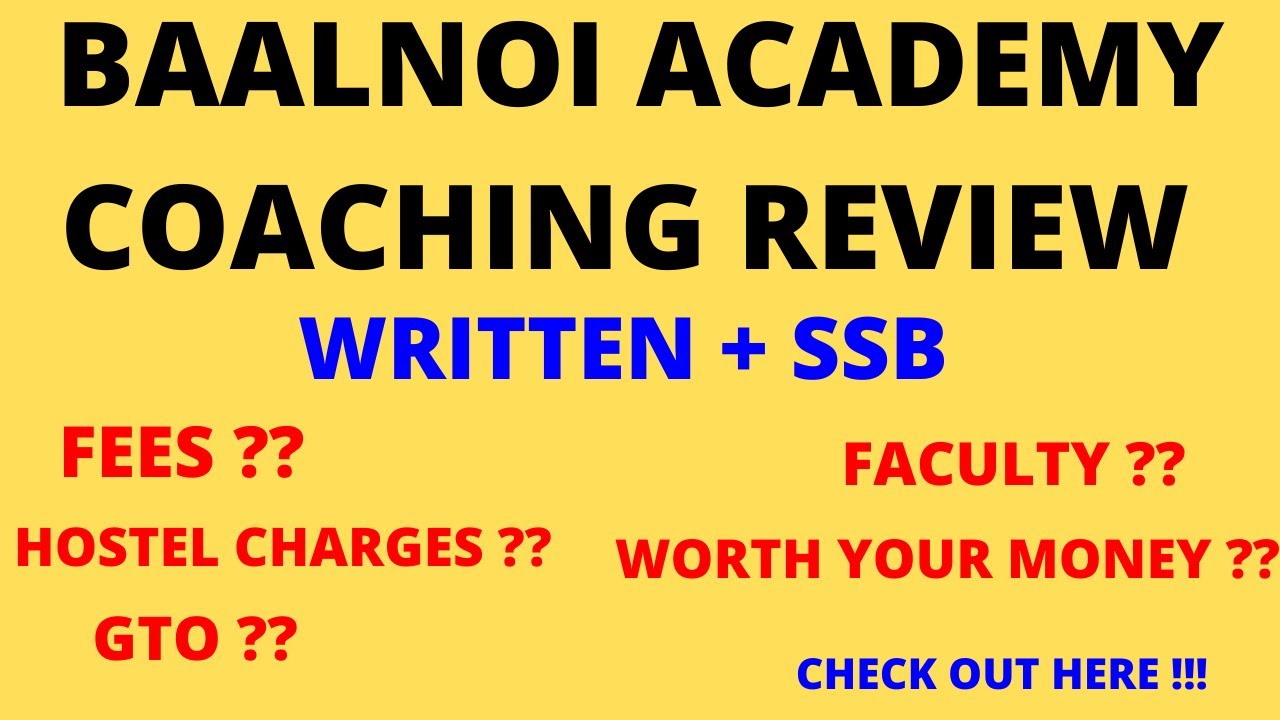 BAALNOI ACADEMY COACHING REVIEW SSB AND WRITTEN FULL DETAILS !! #cdsacademy