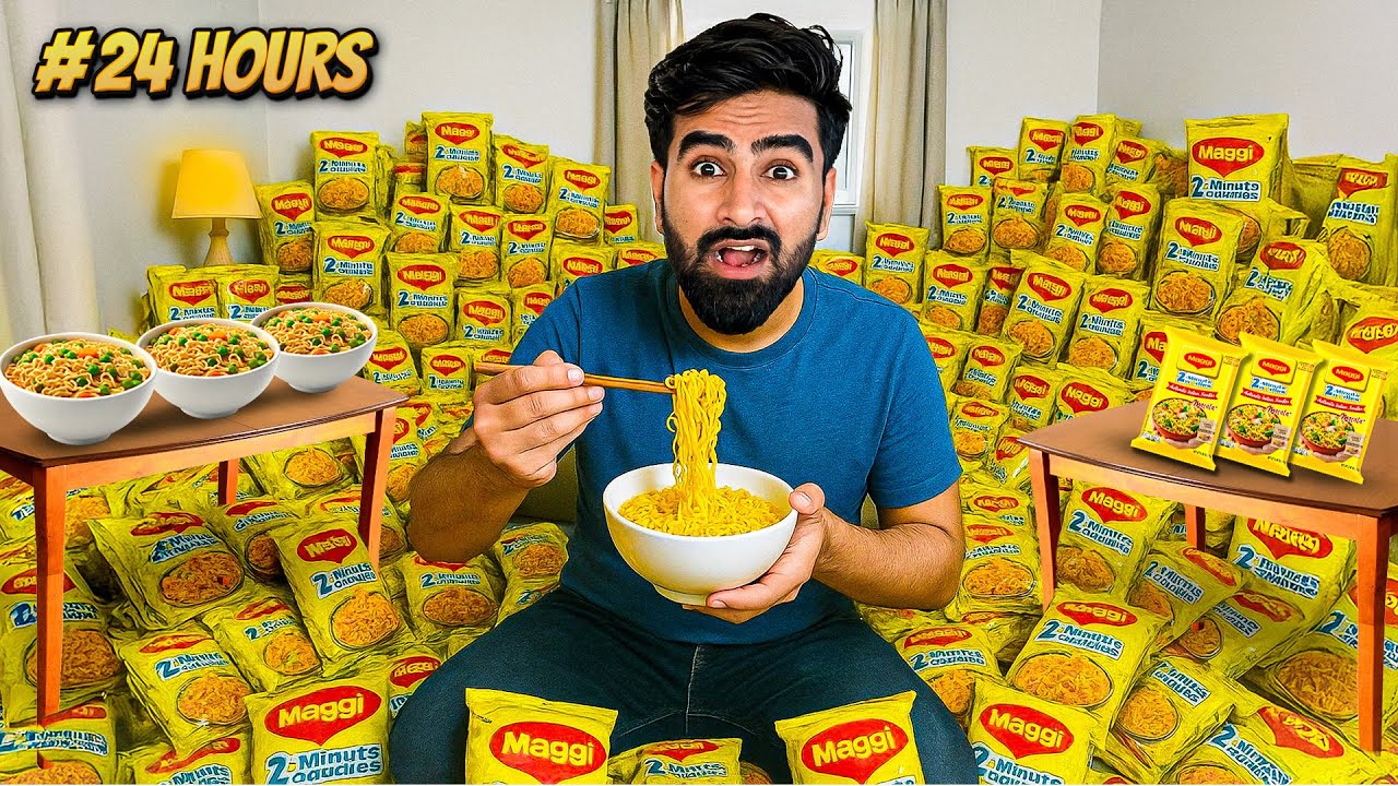 Eating Only Maggie For 24 Hours - Challenge | हॉस्पिटल जाना पड़ा 😵