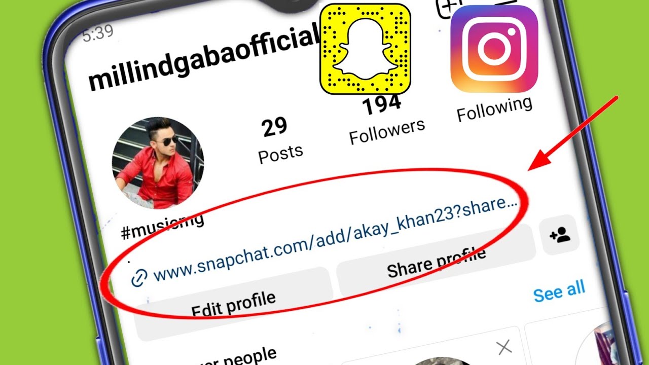 Instagram ke bio me snapchat link Kaise Dale | Instagram me snapchat ka link kaise lagaye