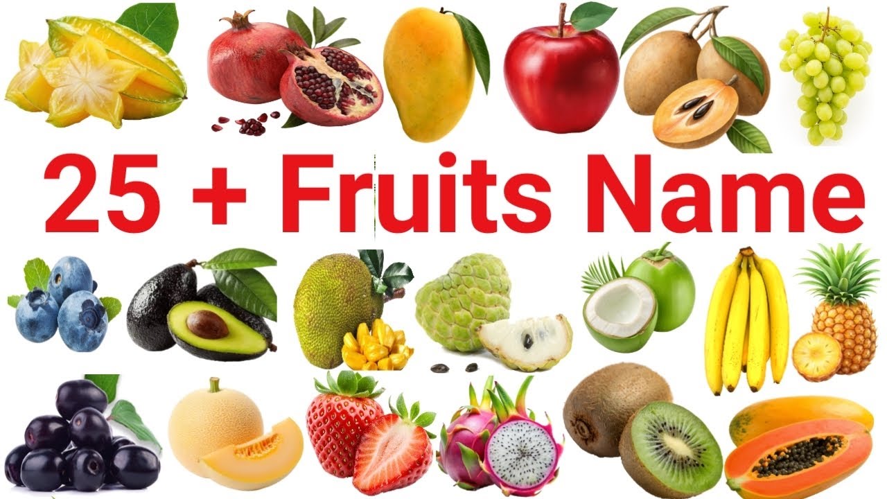 25+ Fruits Name in English and Hindi | फलों के नाम | Kids Learning Video | Learn Fruits Name #fruits