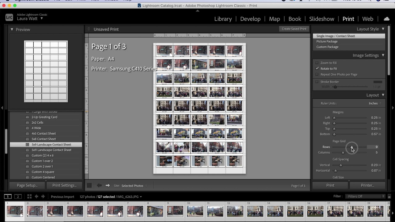 How to create a Contact Sheet in Lightroom