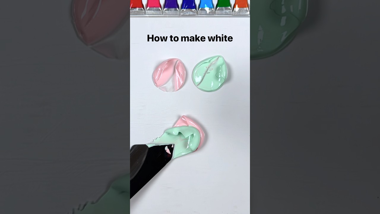 How to make WHITE from colors #colormixing #paintmixing #oddlysatisfying #guessthecolor #artreels