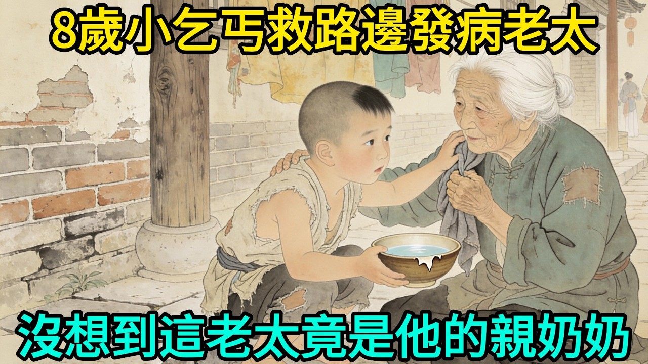 8歲小乞丐好心救下路邊發病老太，沒想到這老太竟是首富親娘，還是他的親奶奶。真實好心才有好報#民間故事 #故事頻道 #感人故事 #情感