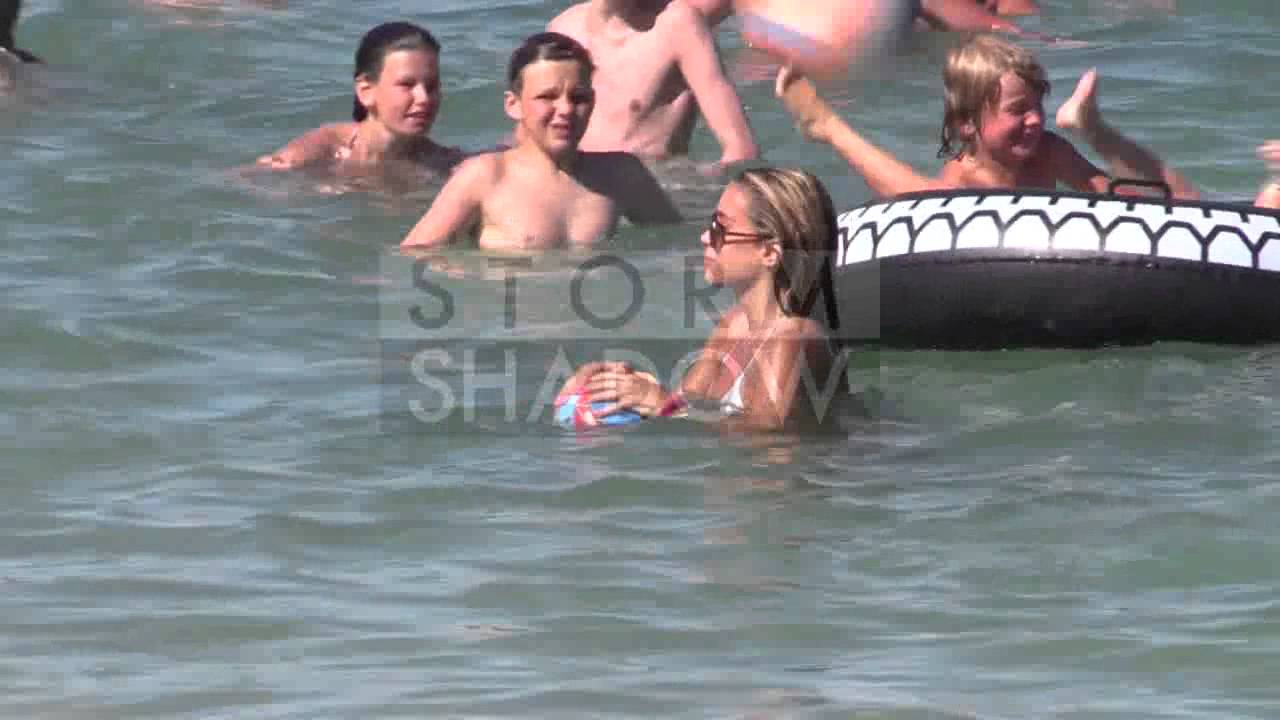 Sylvie Meis having fun in St Tropez with her son