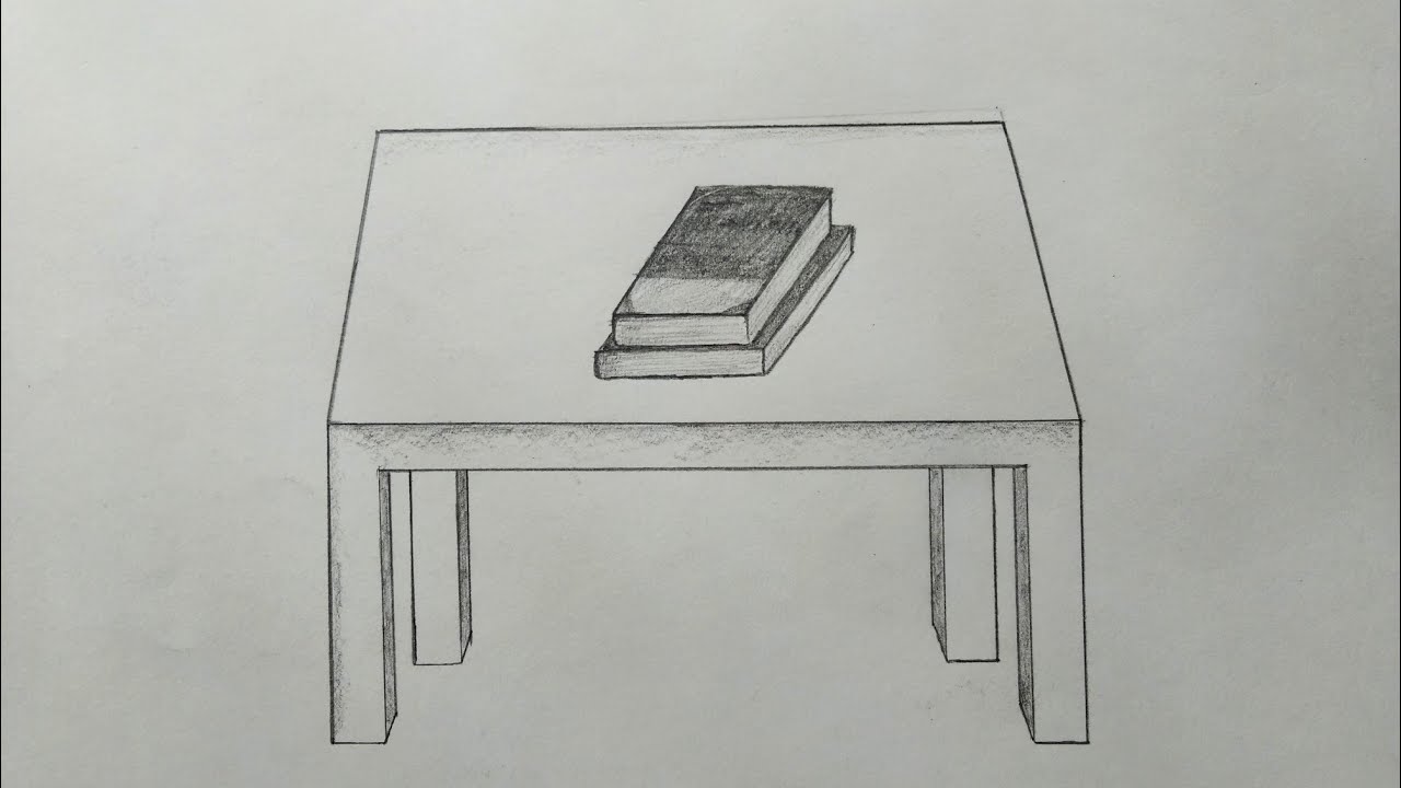 मेज़ पर पुस्तक का चित्र बनाना सीखें || How to draw a Book on the Table very esey step by step