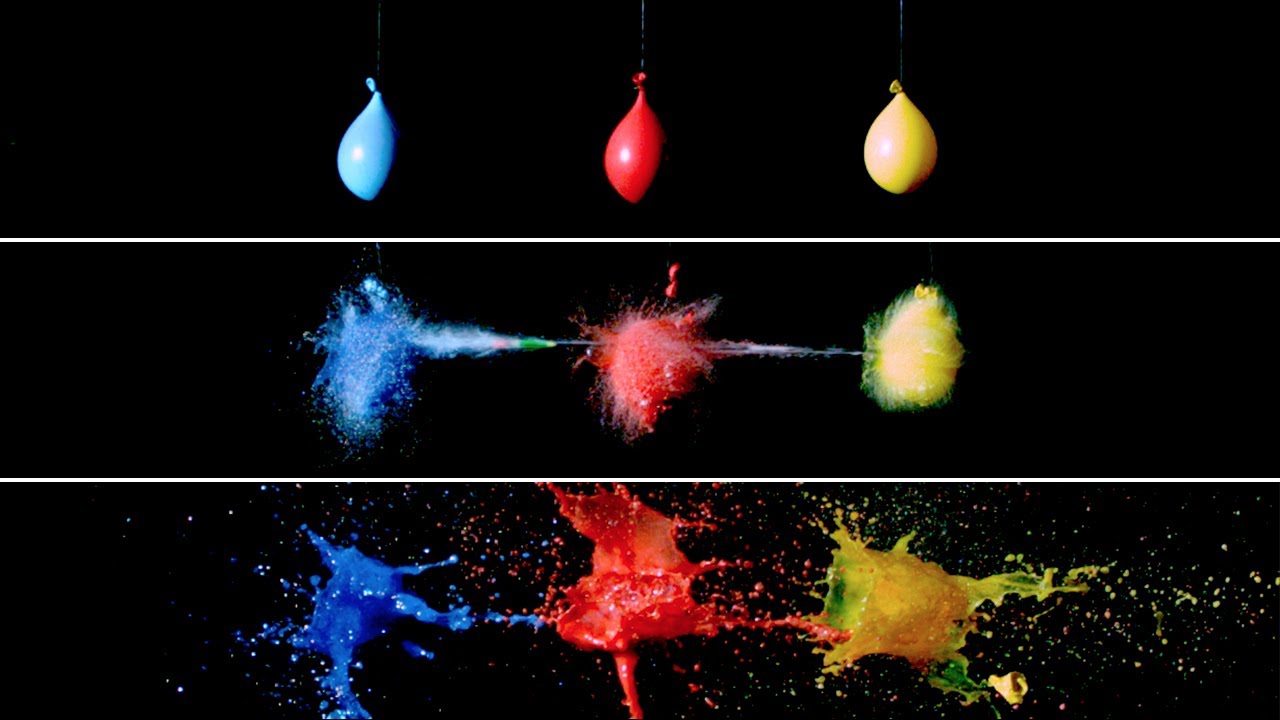 Arrow explodes paint balloons in slow motion 🏹🎈