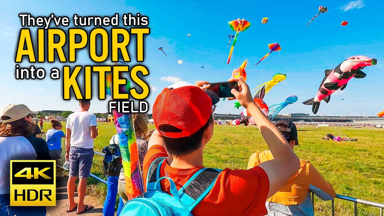 🎈 Berlin&rsquo;s KITES Festival at TEMPELHOFER FELD in 4K HDR | A Sky Full of Colors & Festivities! 🌤️