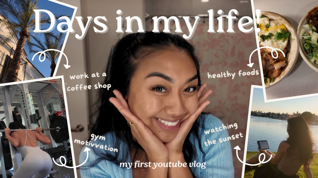 VLOG! 🎀 my first youtube video, editing motivation, gym journey, romanticize sunsets & healthy eats
