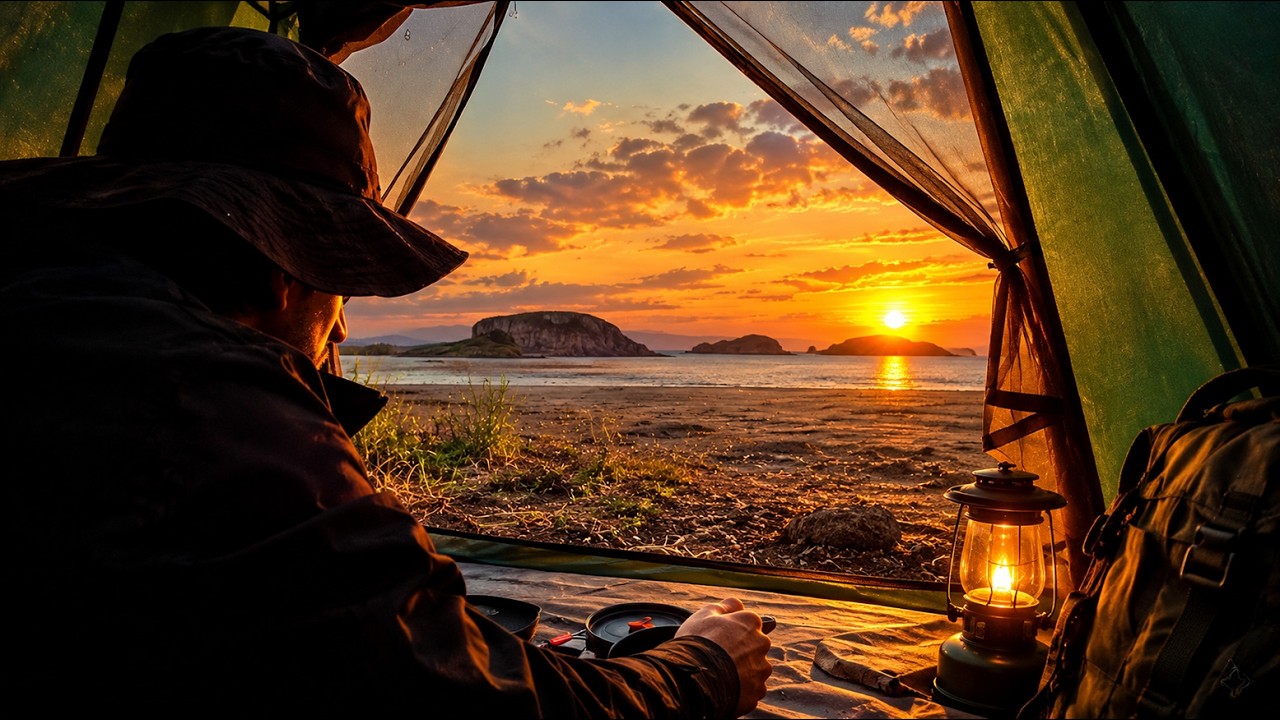 Camping | Peaceful Overnight by a Mountain Lake | Relaxing Nature Sounds