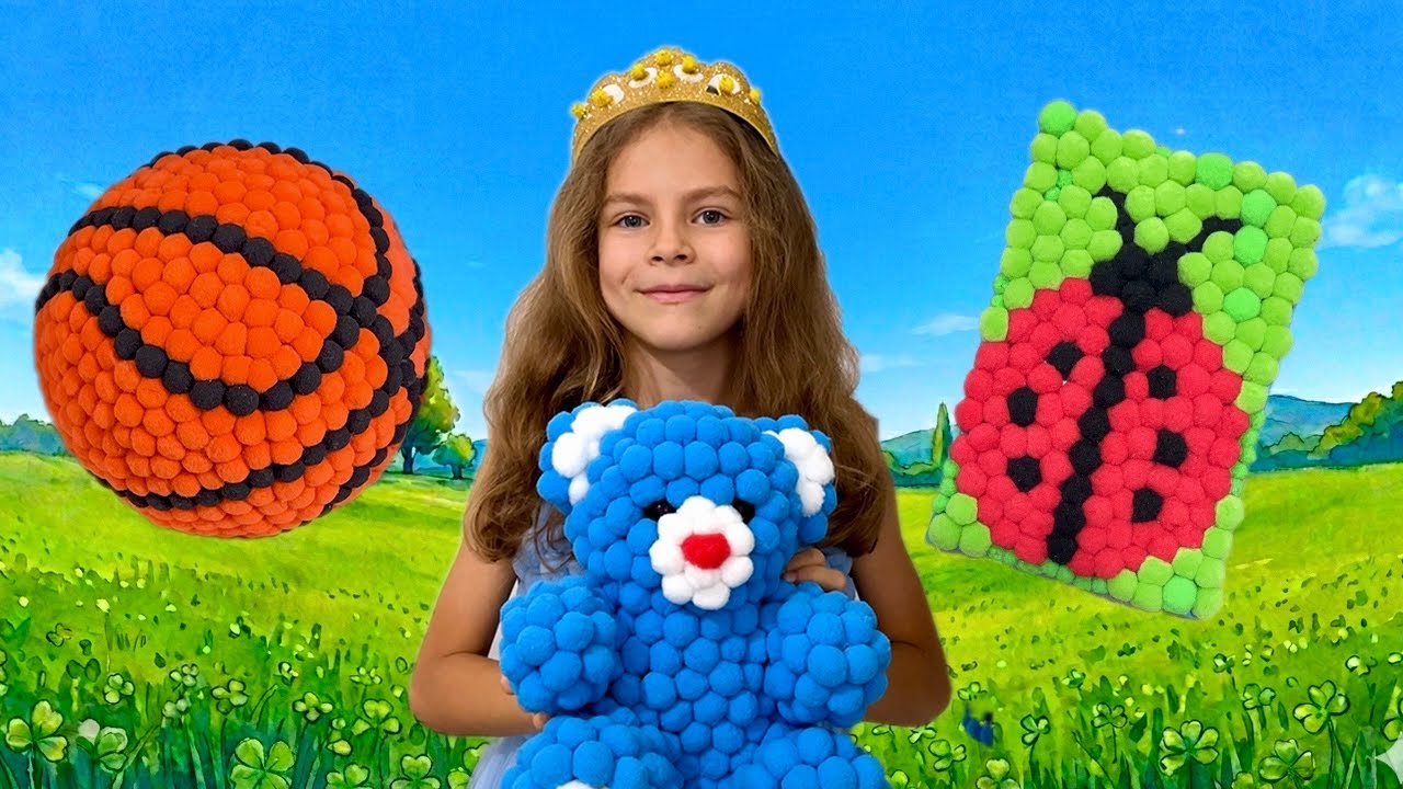 Она захотела стать принцессой с помпонами, и все вокруг стало с помпонами! #длядетей #весело