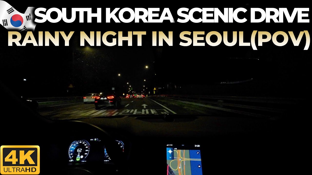 South Korea Scenic Drive, Rainy Night in Seoul(POV, 4K)