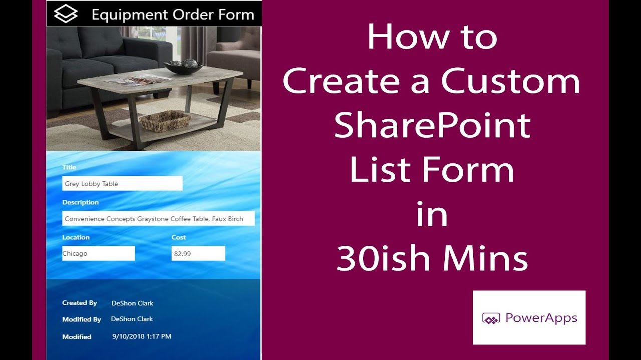PA: 1 of 5 | Customizing List Forms in SharePoint - PowerApps Tutorial for Beginners