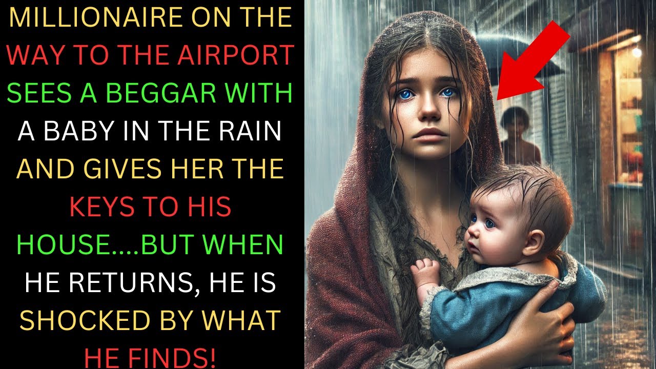 Millionaire Sees a Beggar with a Baby in the Rain and Gives Her the Keys to His House, Then....
