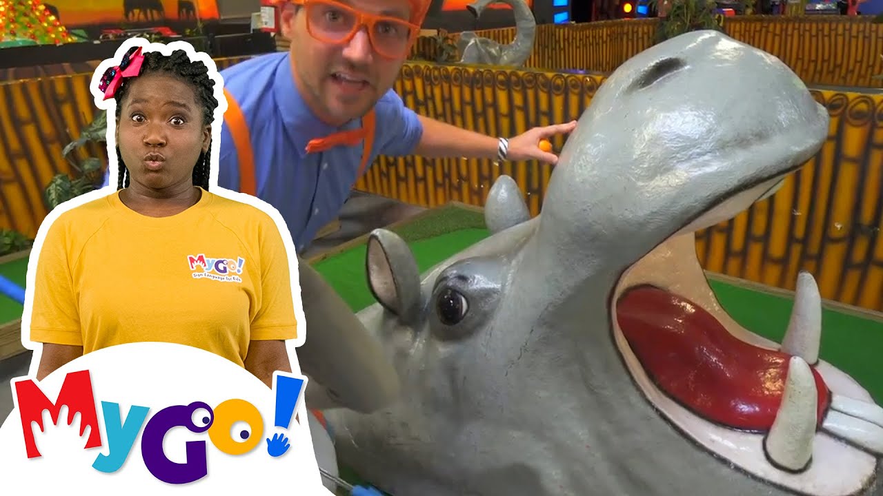 Explore Jungle Animals with Blippi! | MyGo! Sign Language For Kids | Educational Videos For Kids