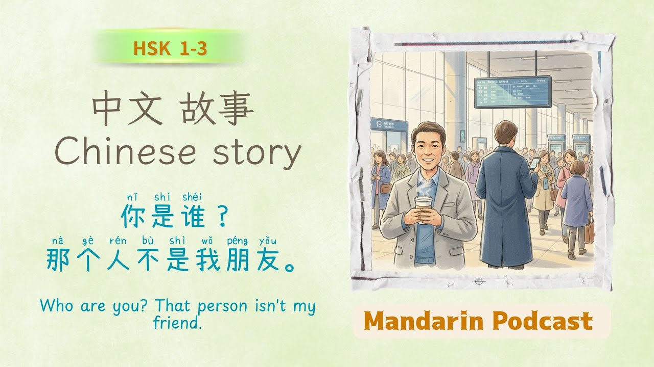 你是谁？那个人不是我朋友。 | Who are you? That person isn't my friend. | Chinese Story for HSK 1–3