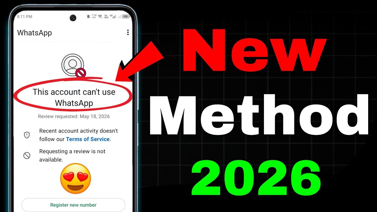 Whatsapp Ban Problem New 2026 ✅(100% Working)| This account can't use Whatsapp New 2026