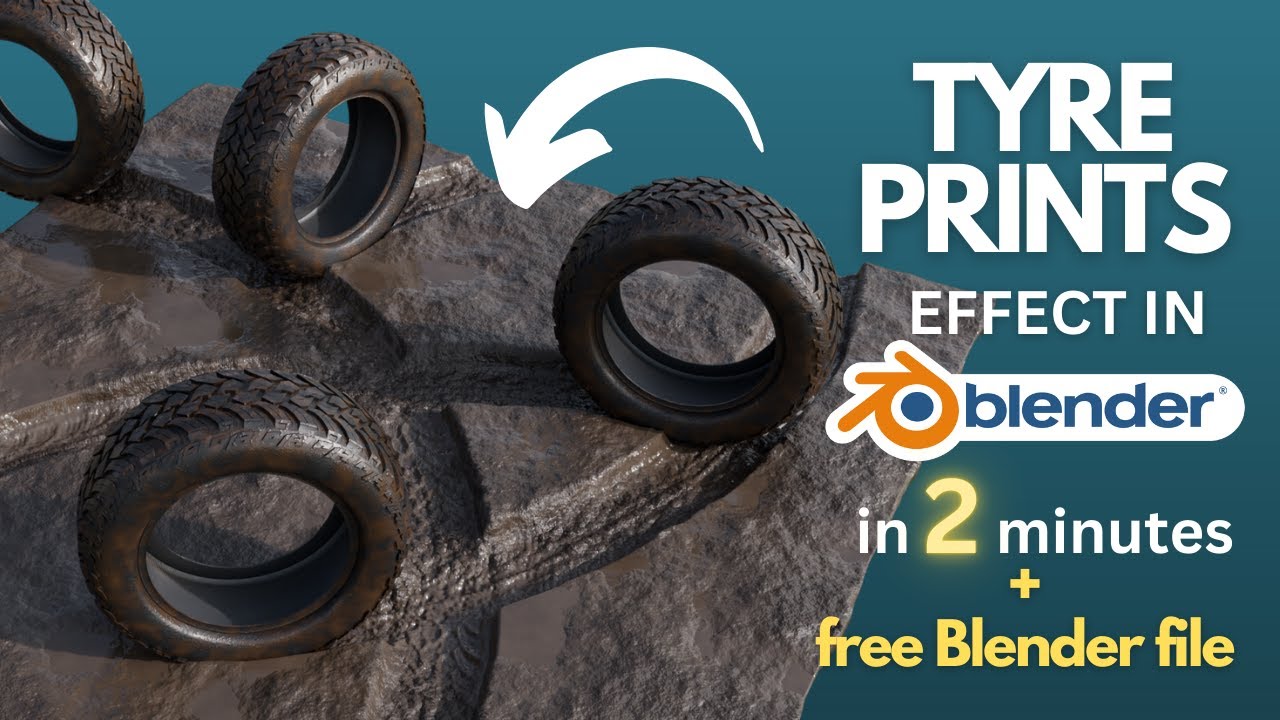 Как создать эффект следов шин в Blender за 2 минуты #blenderguru #blender