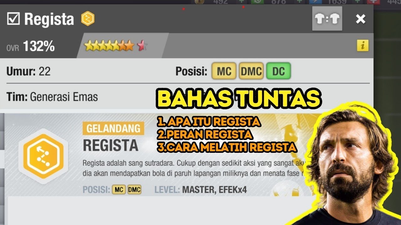 BAHAS TUNTAS PERAN DAN CARA MELATIH REGISTA TOP ELEVEN