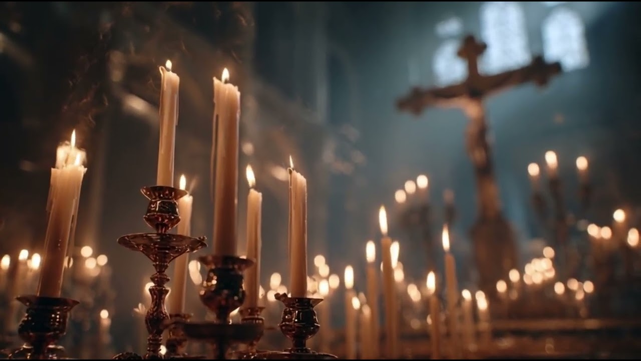 Ancient Monastery Ambience 🕯️ Footsteps & Distant Voices | ASMR for Study & Focus