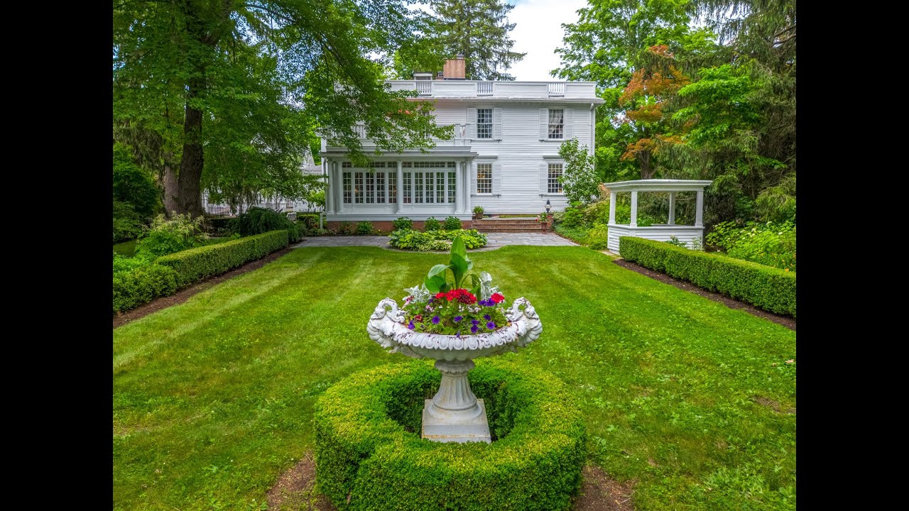Aerial Drone Service Footage of Beautifully Restored 1795 Federalist Estate Suffield CT