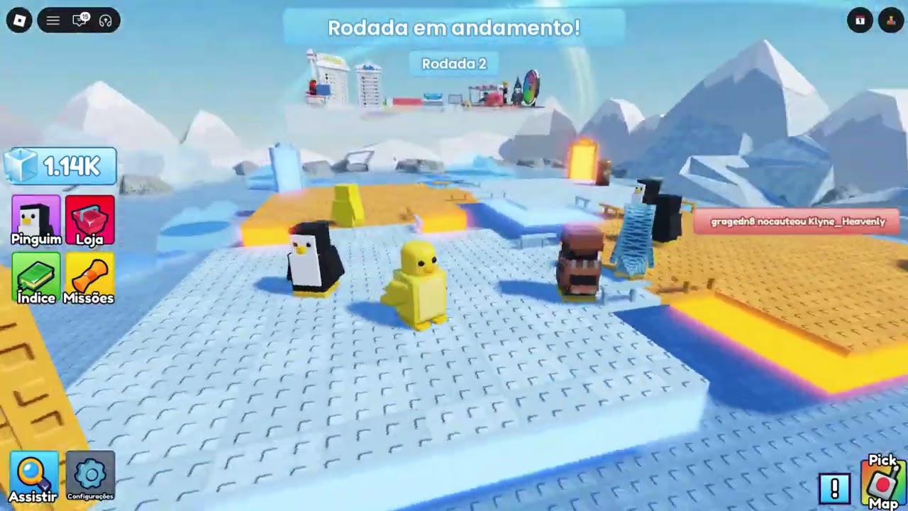 Jogando o jogo do pinguim com meu irmão! roblox-br