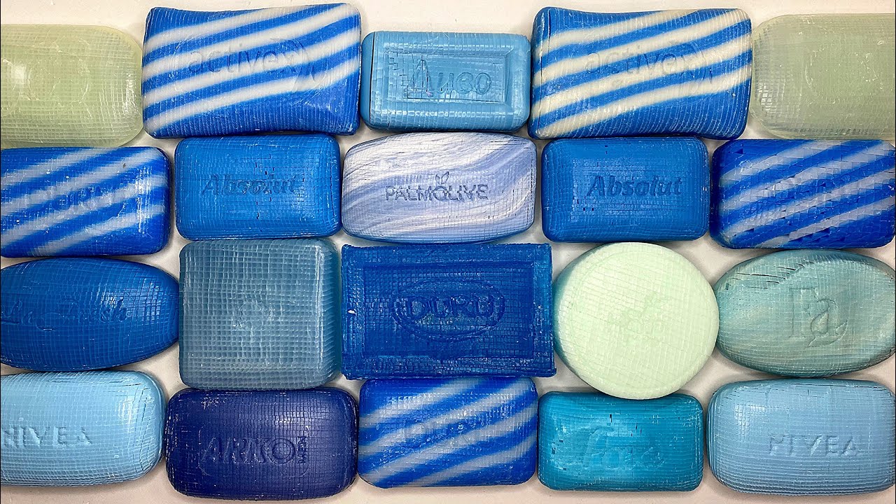 Blue SOAP CUBES💙 Soap Cutting ASMR. Relaxing Sounds (no talking). Satisfying ASMR Video. Asmr soap