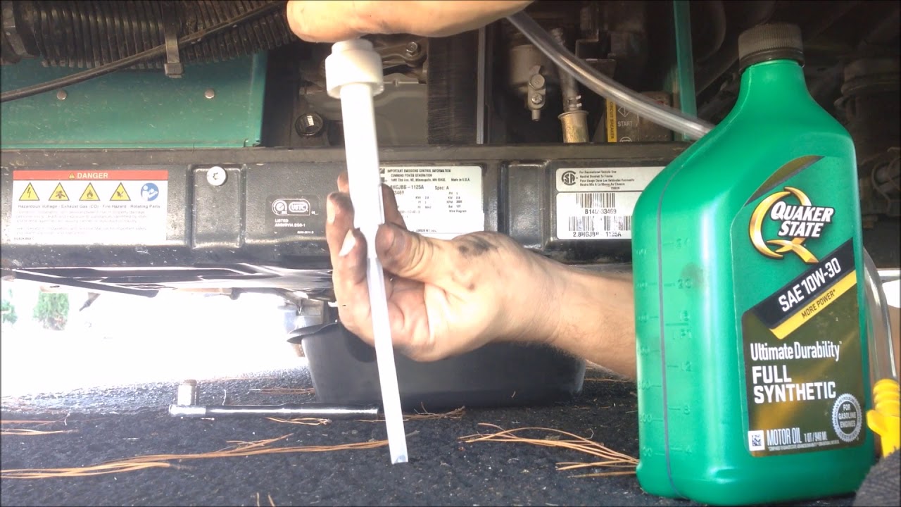 Changing the oil on a Cummins ONAN 2800 watt Gas generator (Travato 59G)