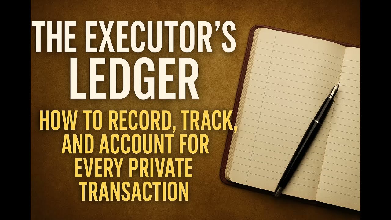 The Executor&rsquo;s Ledger &ndash; How To Record Track And Account For Every Private Transaction**