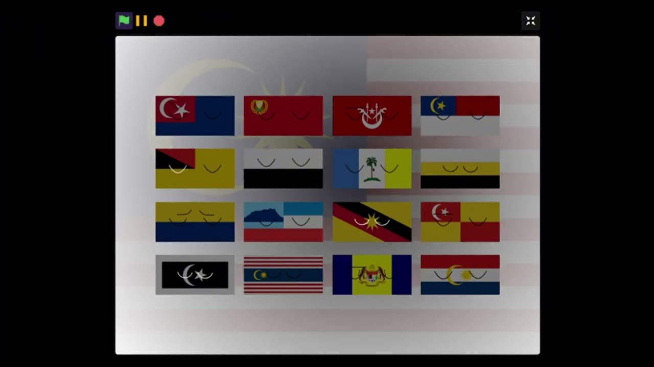 Malay Flag Band With Countryball faces
