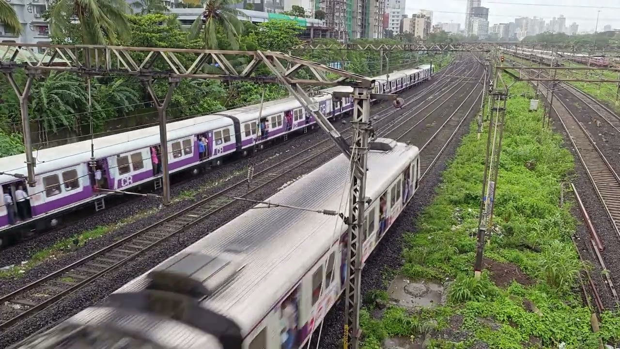 Mumbai Local, Mumbai ki jaan. Train running between Nahur and Bhandup.