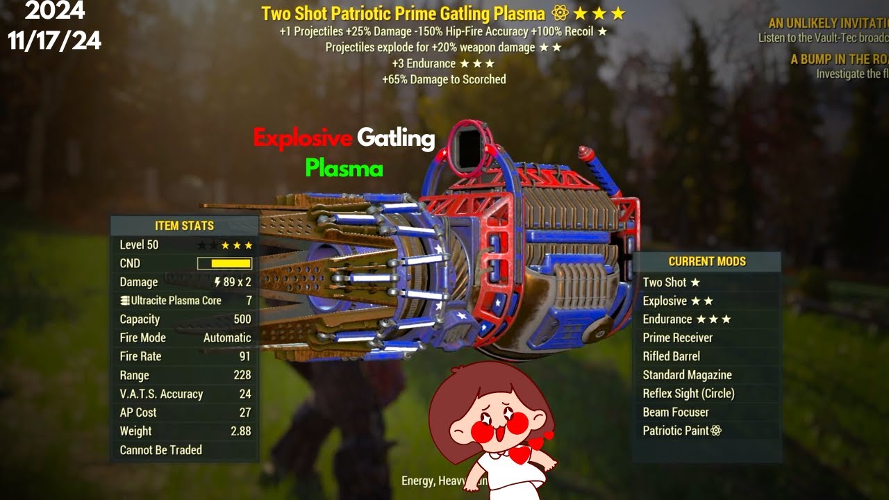 Two Shot Explosive Gatling Plasma Fallout 76 Energy Weapons Explode