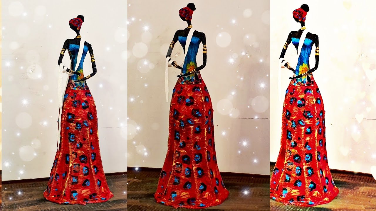 #plasticbottlecrafts #bestoutofwaste HOW TO MAKE AFRICAN DOLL FROM WASTE MATERIALS|| How To Make: