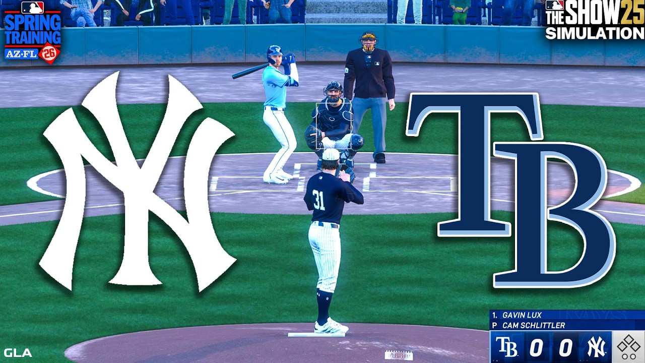 Yankees vs. Rays Simulation | Spring Training 3/6/2026 | Updated Rosters MLB The Show 25 PS5