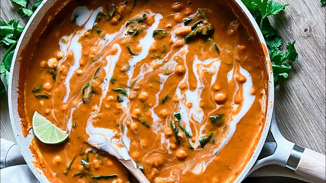 Peanut Butter Chickpeas and Curry Plant Based Recipe