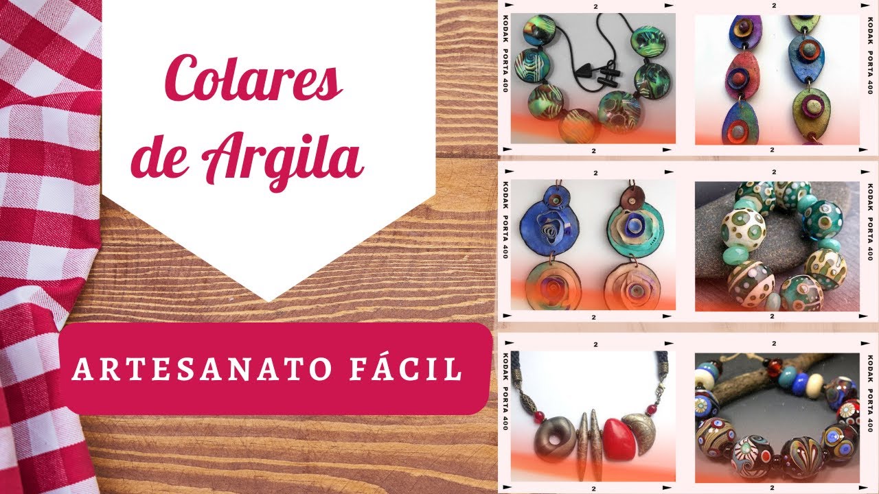 Artesanato - Colares feitos com Argila