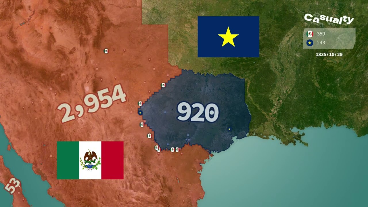 Texas Revolution (1835-1836) using Google Maps