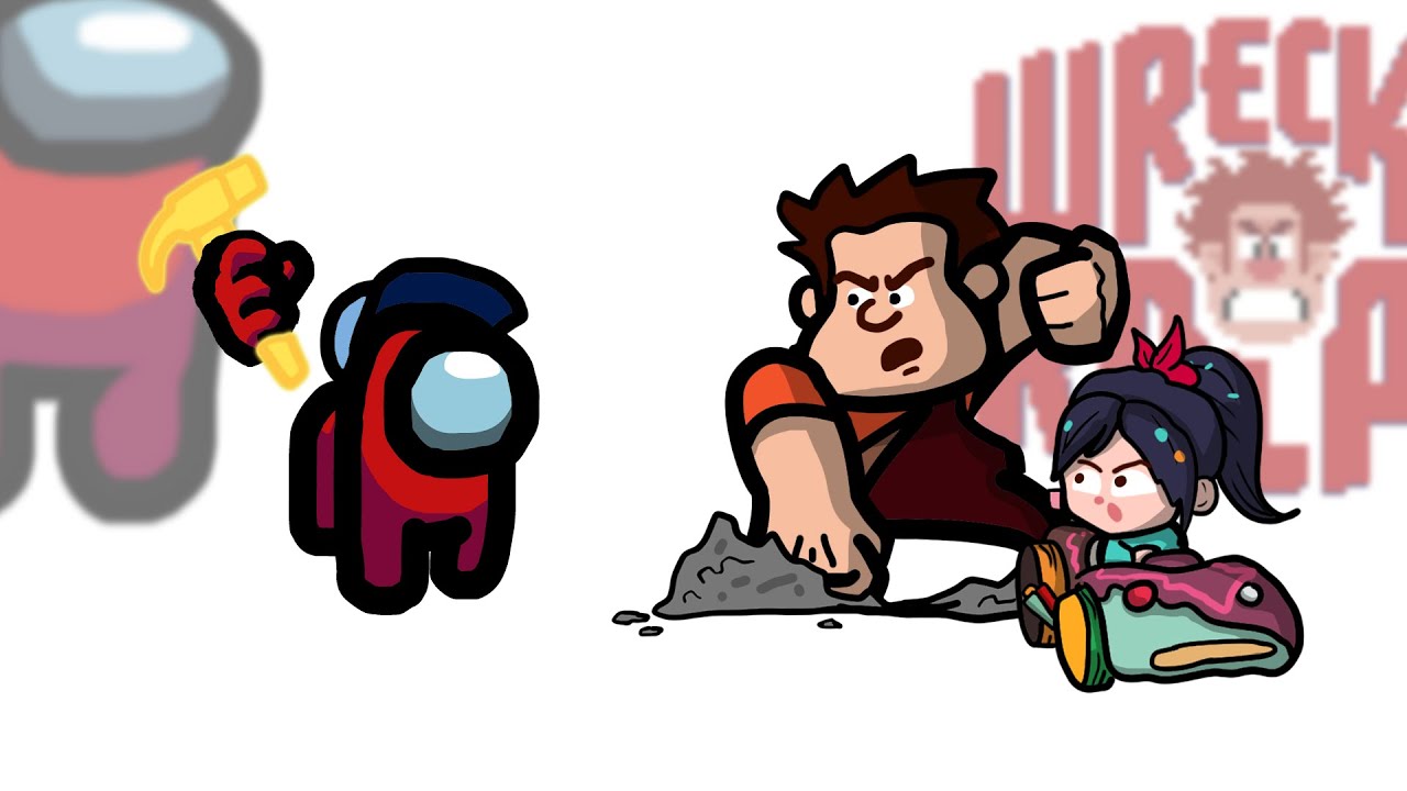 Mini Crewmate Kills Wreck-It Ralph Characters | Among Us