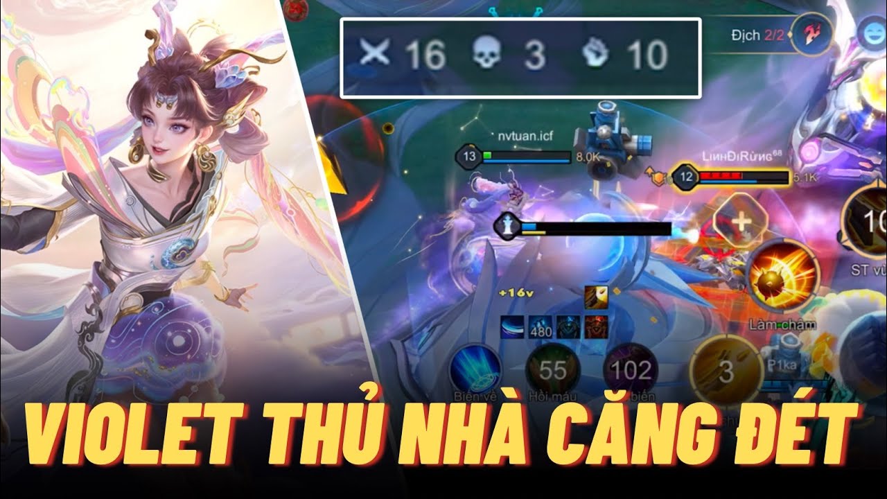 Violet thủ nh&agrave; căng đ&eacute;t, KDA khủng nhưng vẫn bị lật k&egrave;o bất ngờ | Li&ecirc;n qu&acirc;n mobile