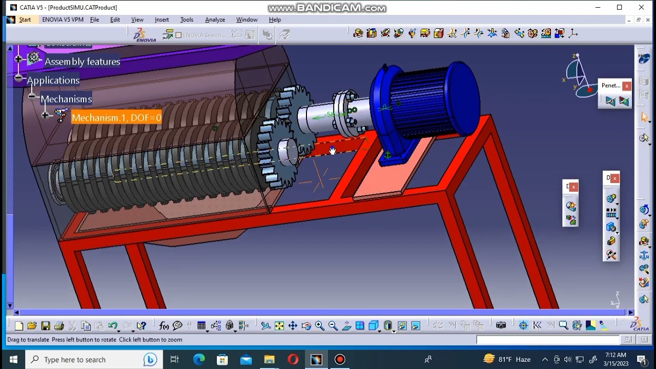 Plastic Bottle Shredder Machine Simulation CATIA V5