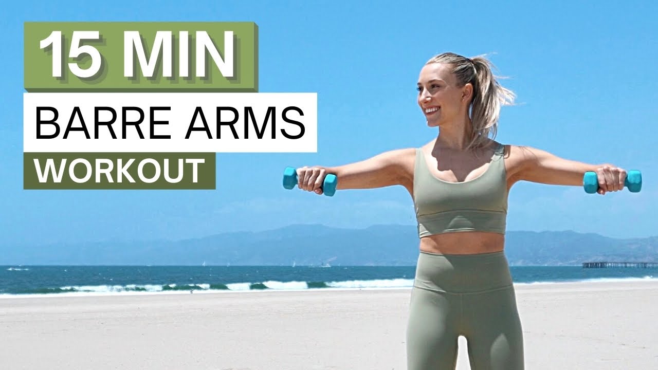 15 min BARRE ARMS Beach Workout | Upper Body | Light Dumbbells