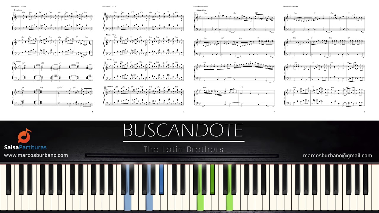 BUSCANDOTE (The Latin Brothers) Piano Tutorial solo de Piano del pianista Tomate Luis Fernando Meza
