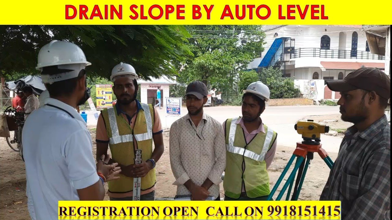 DRAIN SLOPE BY AUTO LEVEL||नाली का ढलान कैसे दिया जाता है ? || BY CIVIL GURUJI ||