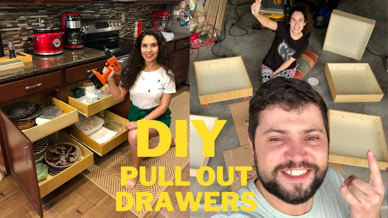 DIY Pull out drawers for kitchen cabinets HOW to BUILD & INSTALL