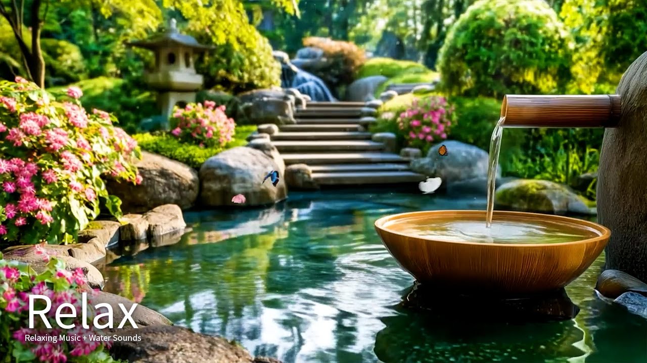 🌿Piano with Bamboo Water Sounds for Insomnia at Night – Gentle Music to Help You Sleep Better