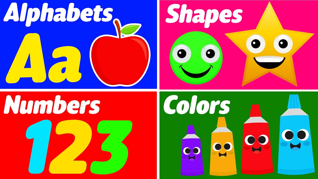 Preschool Learning activities for 3 year olds at home | Learn ABC Phonics Shapes Numbers Colors 🌈